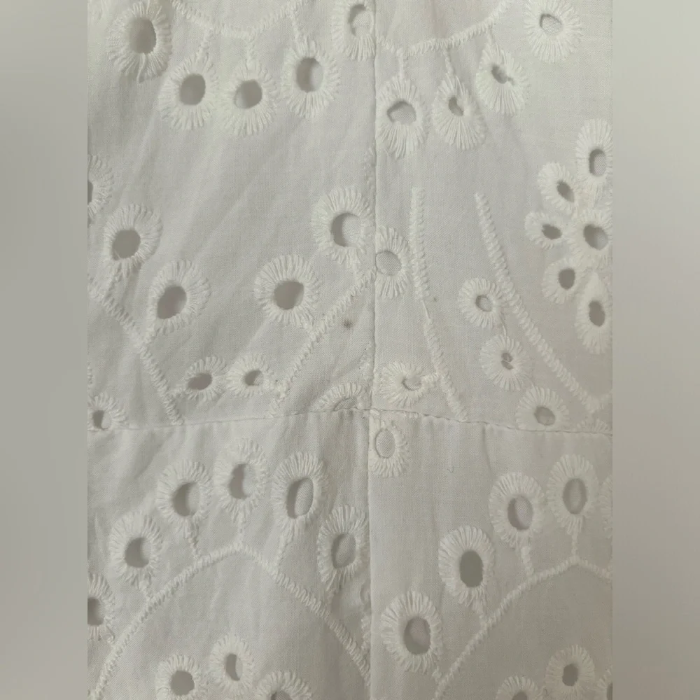 Express Eyelet Lace Puff Sleeve Romper White Size Large - Picture 14 of 14